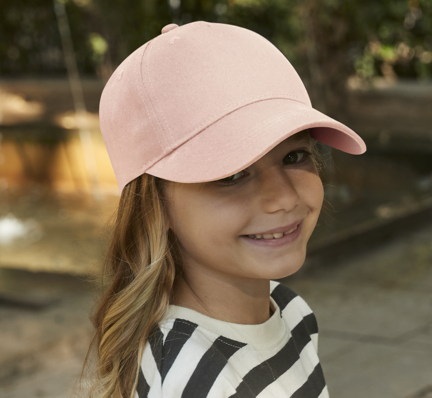 Kids Organic Cotton 5 Panel Cap | POWDER PINK