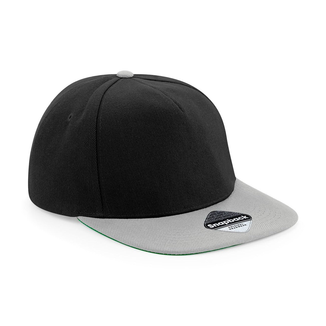 Original Flat Peak Snapback | BLACK/LIGHT GREY (GREEN UNDERPEAK)