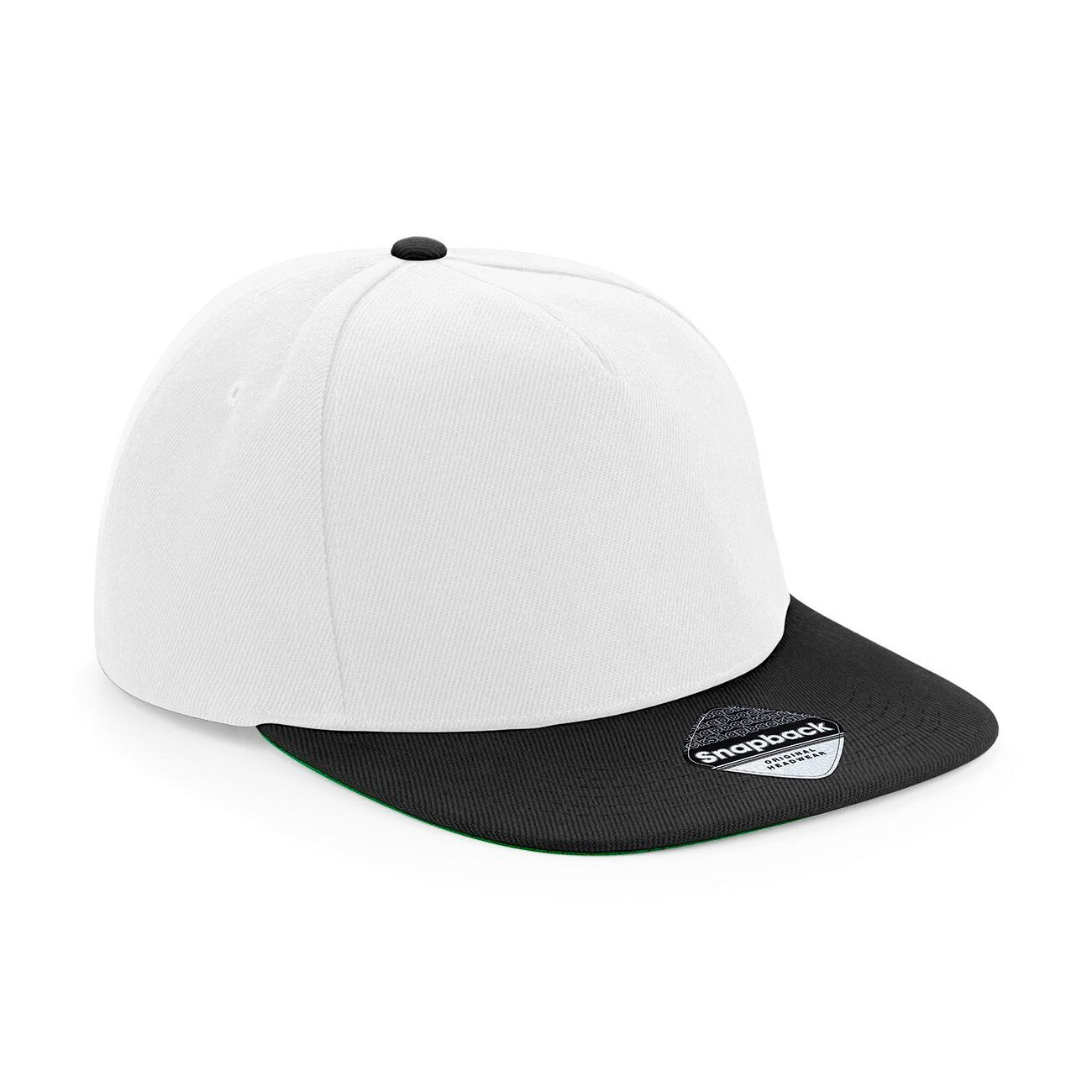 Original Flat Peak Snapback | WHITE/BLACK (GREEN UNDERPEAK)