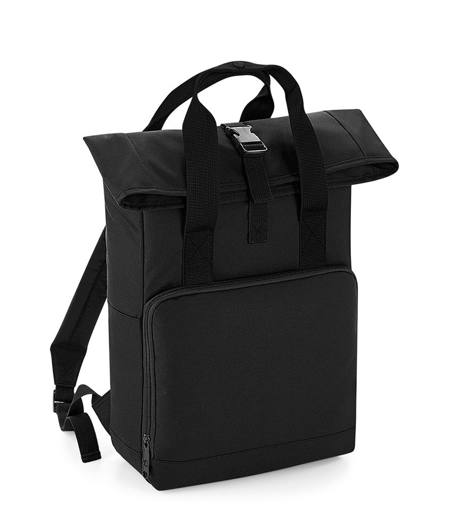 Twin Handle Roll-Top Backpack | BLACK