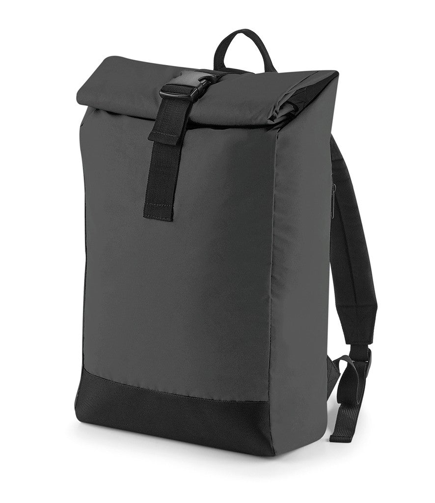 Reflective Roll-Top Backpack | BLACK REFLECTIVE