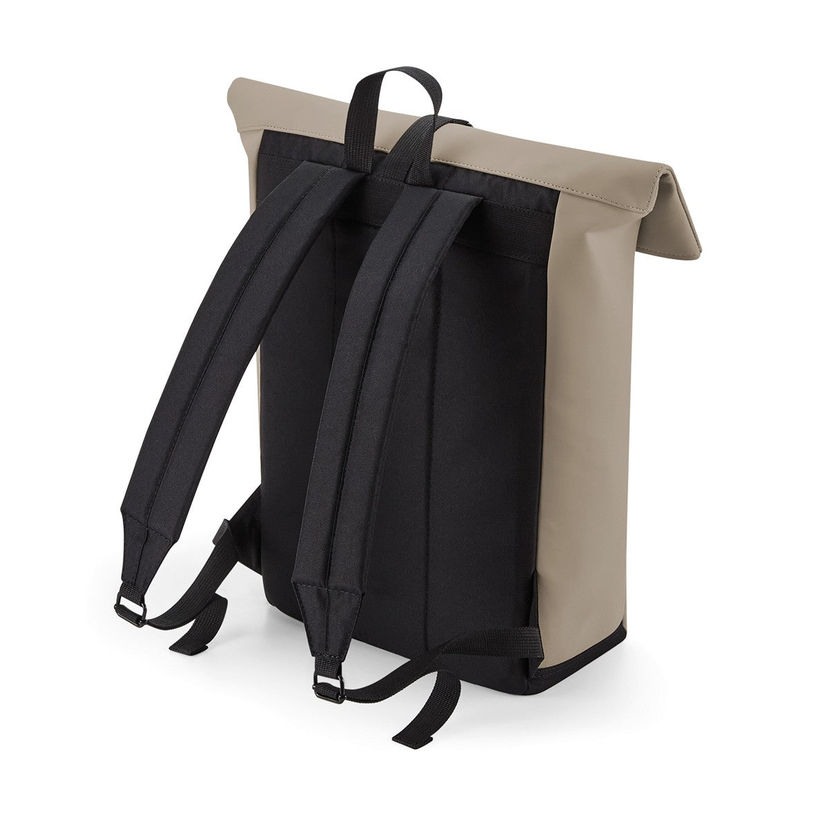 Matte PU Rolltop Backpack | BLACK