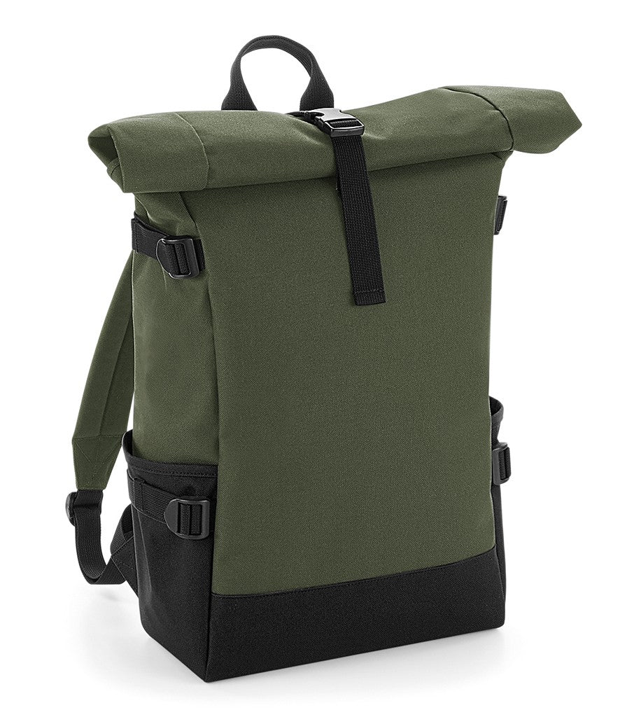 Block Roll-Top Backpack | OLIVE GREEN/BLACK