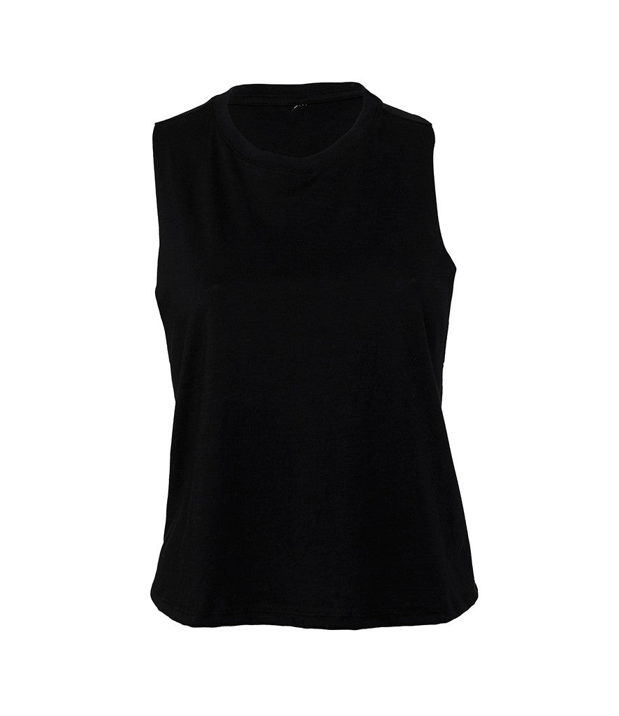Women's Racerback Cropped Tank | SOLID BLACK BLEND