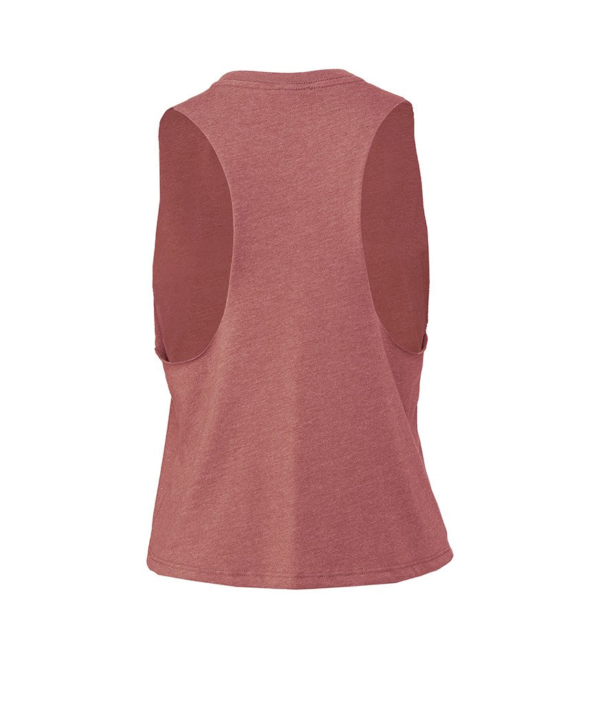 Women's Racerback Cropped Tank | SOLID WHITE BLEND