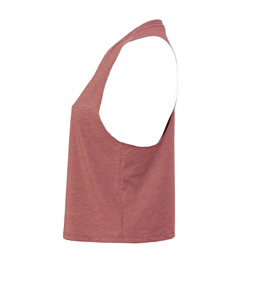 Women's Racerback Cropped Tank | SOLID BLACK BLEND