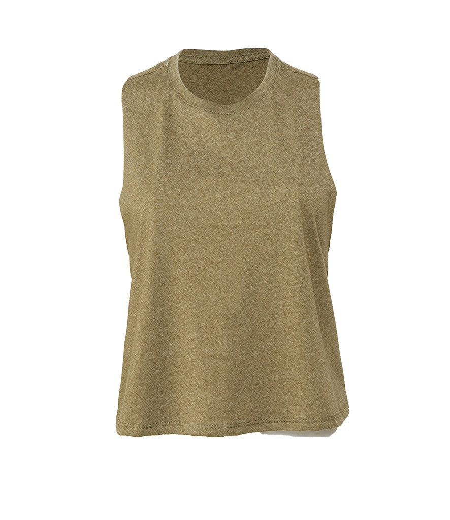 Women's Racerback Cropped Tank | HEATHER OLIVE