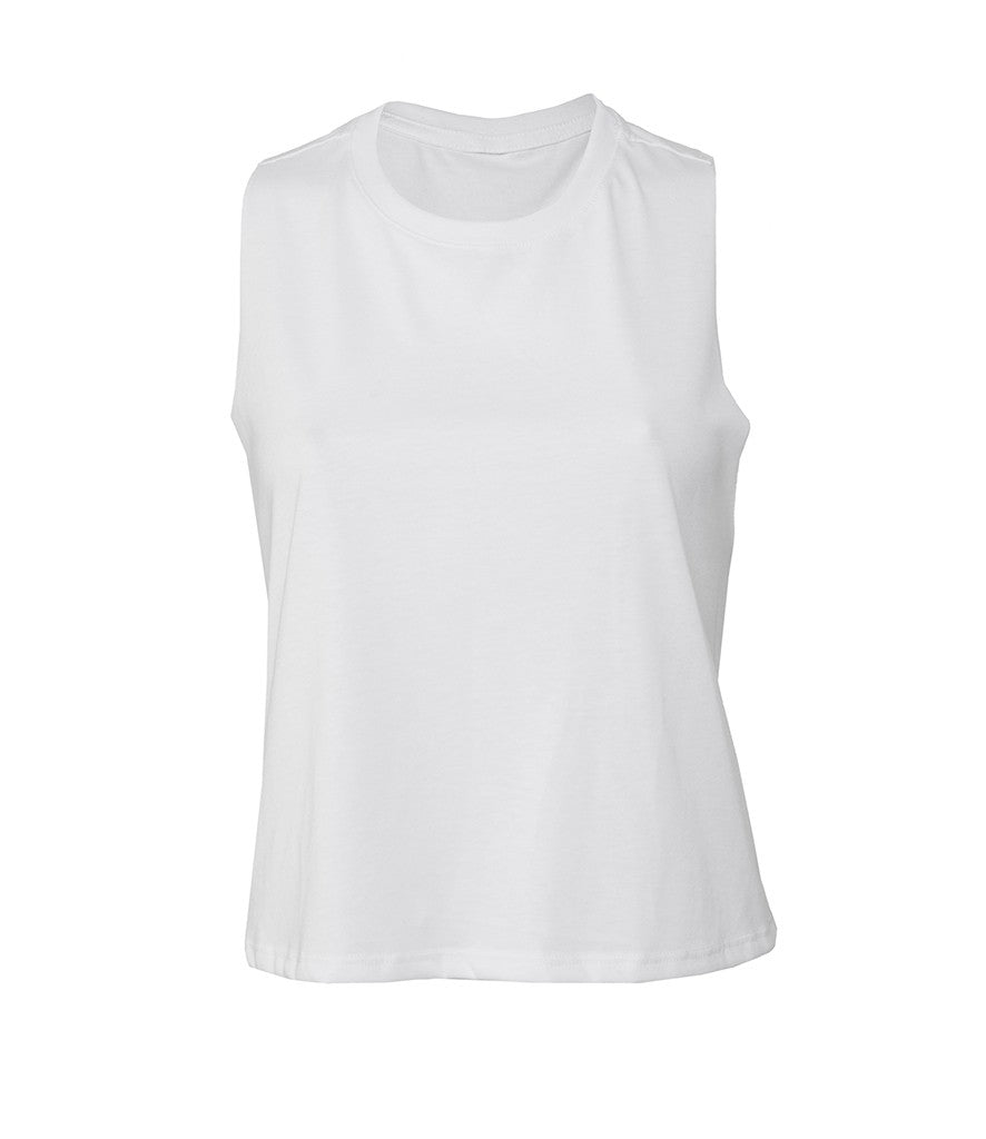 Women's Racerback Cropped Tank | SOLID WHITE BLEND