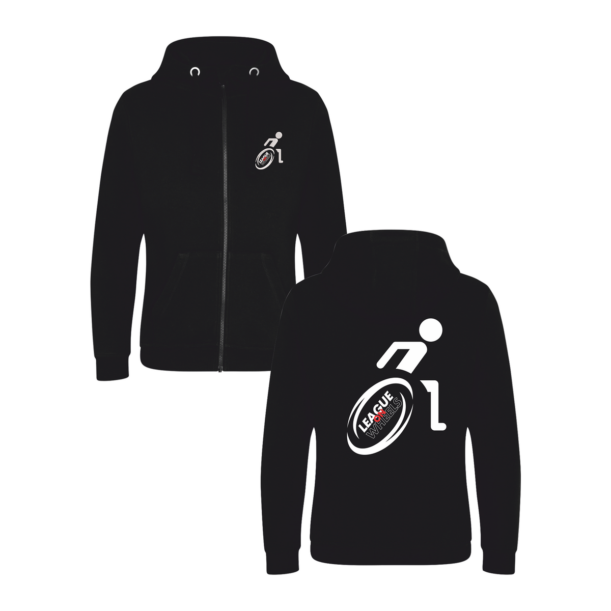 League on Wheels Zip Up Hoodie | JET BLACK