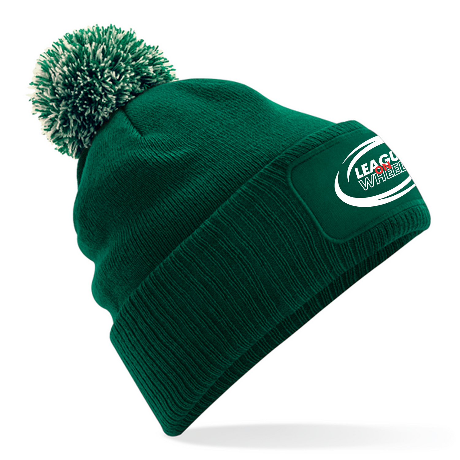 League on Wheels Beanie | BOTTLE GREEN/OFF WHITE
