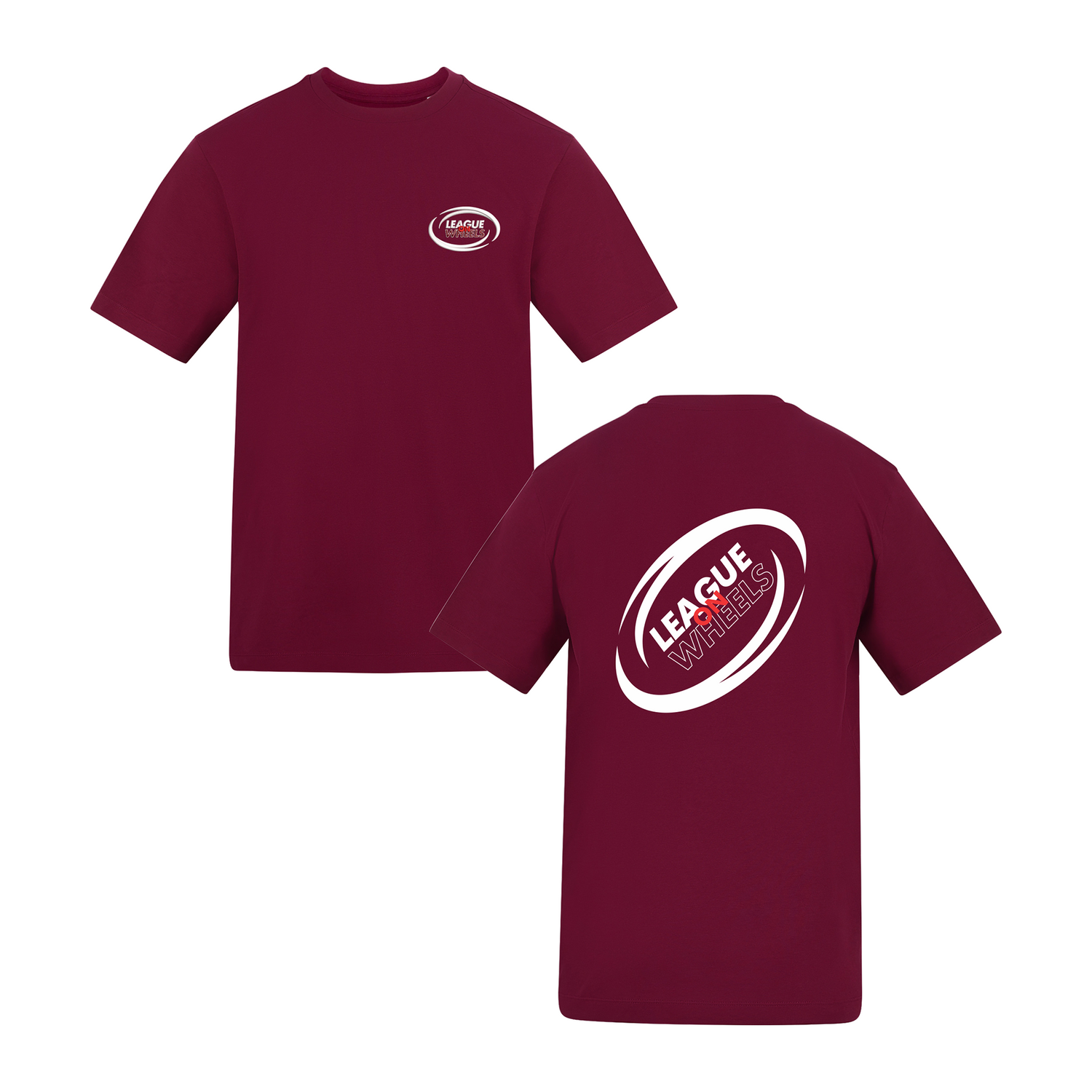 League on Wheels T-Shirt | BURGUNDY