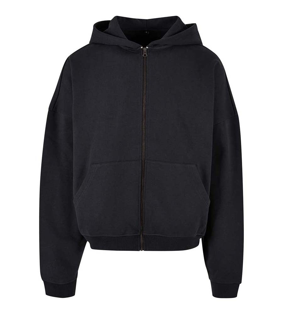 Super Oversized 90s Zip Hoodie | BLACK