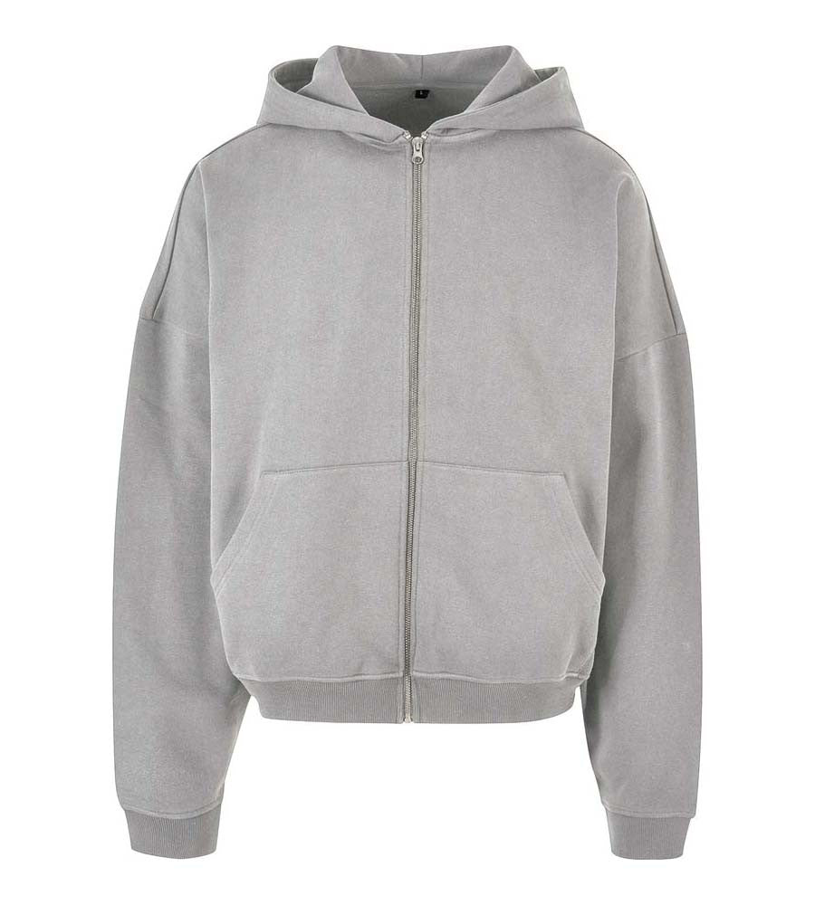 Super Oversized 90s Zip Hoodie | HEATHER GREY