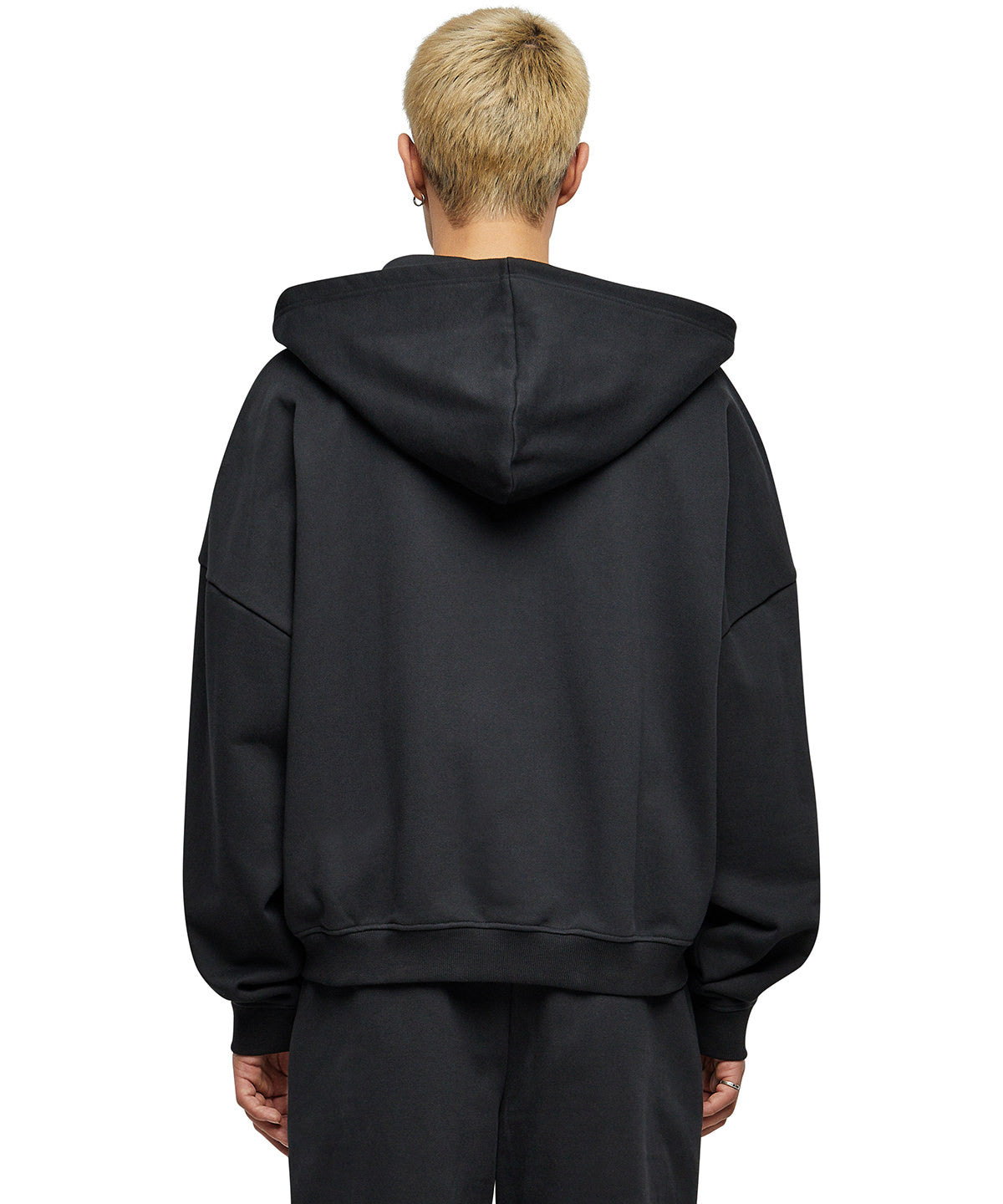 Super Oversized 90s Zip Hoodie | BLACK