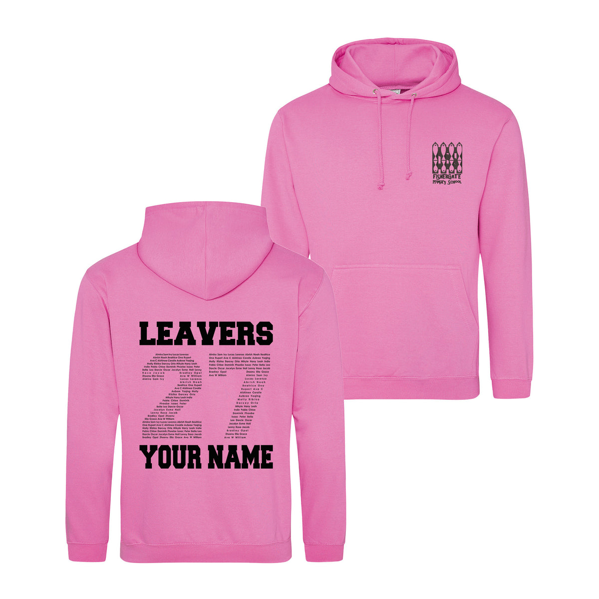 Fishergate School Leavers Hoodie (with Name) | CANDYFLOSS PINK
