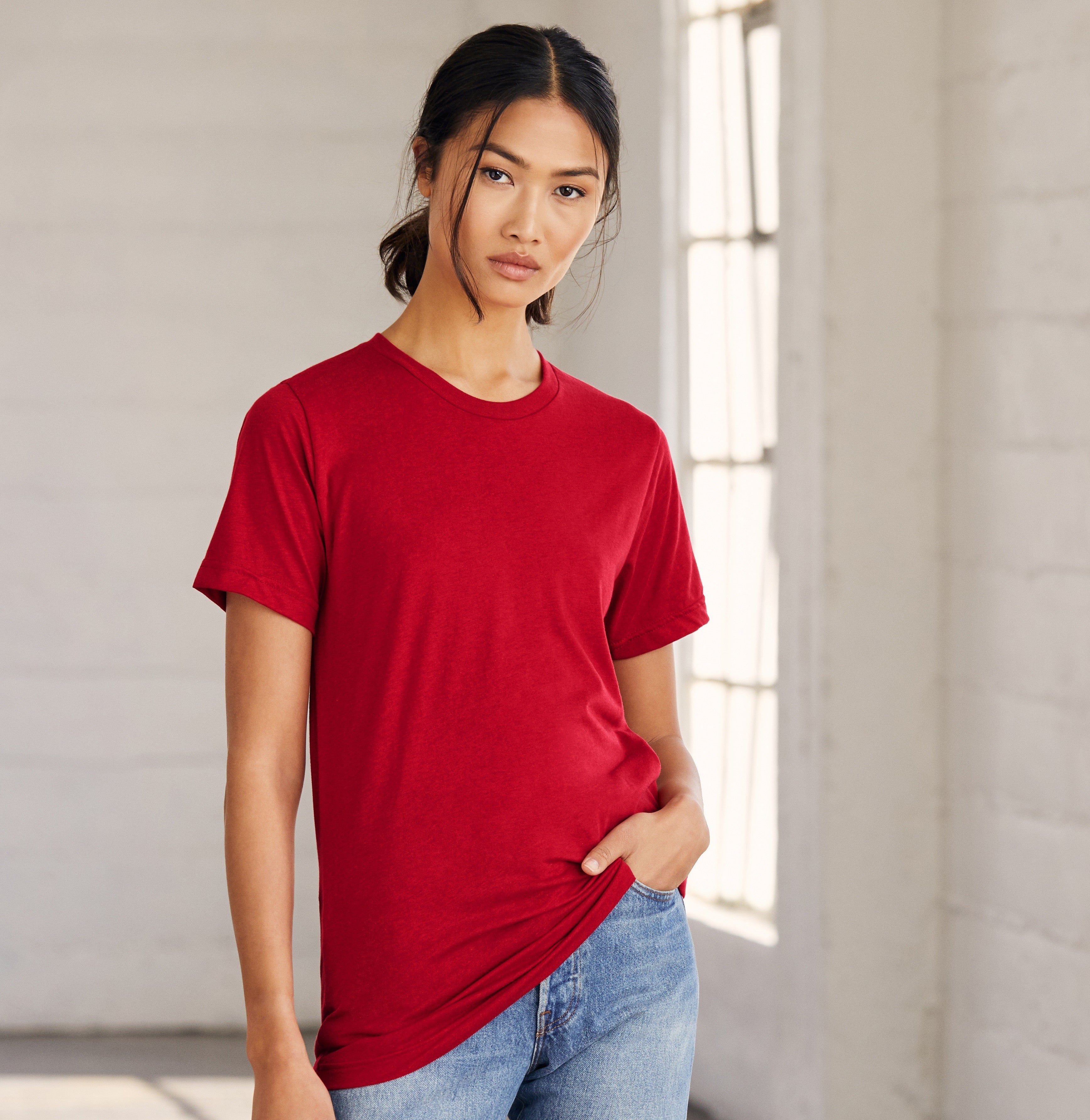 Tri-Blend Crew Neck T-Shirt | LIGHT RED TRI-BLEND