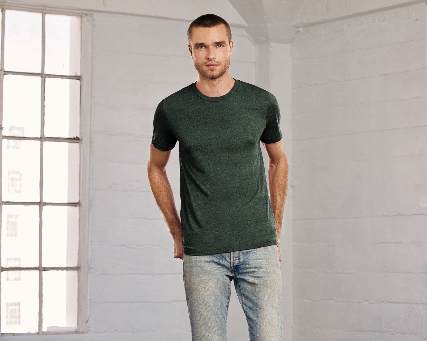 Unisex Heather Short Sleeve T-Shirt | HEATHER COLUMBIA BLUE