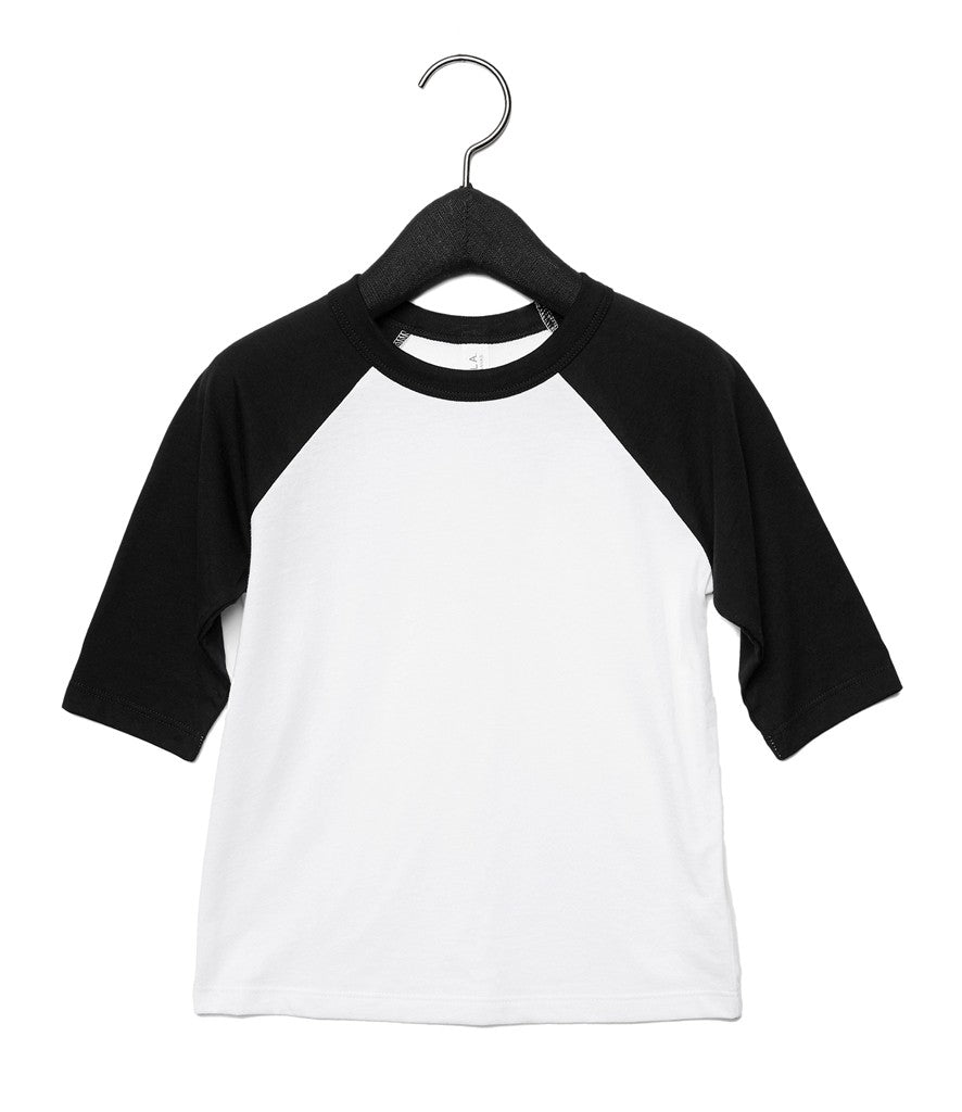 Toddler 3/4 Sleeve Baseball Tee | WHITE/BLACK