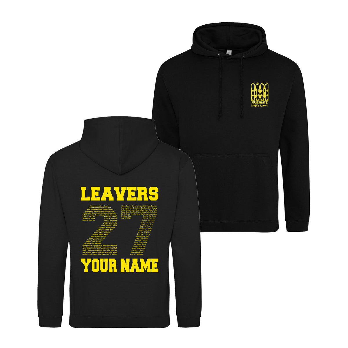 Fishergate School Leavers Hoodie (with Name) | DEEP BLACK