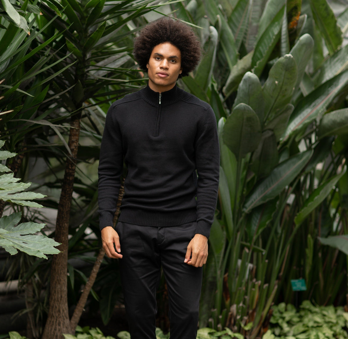 Wakhan Quarter Zip Regen Knit Sweater | CHARCOAL