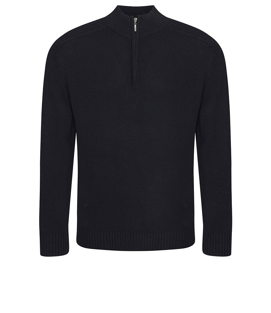 Wakhan Quarter Zip Regen Knit Sweater | BLACK