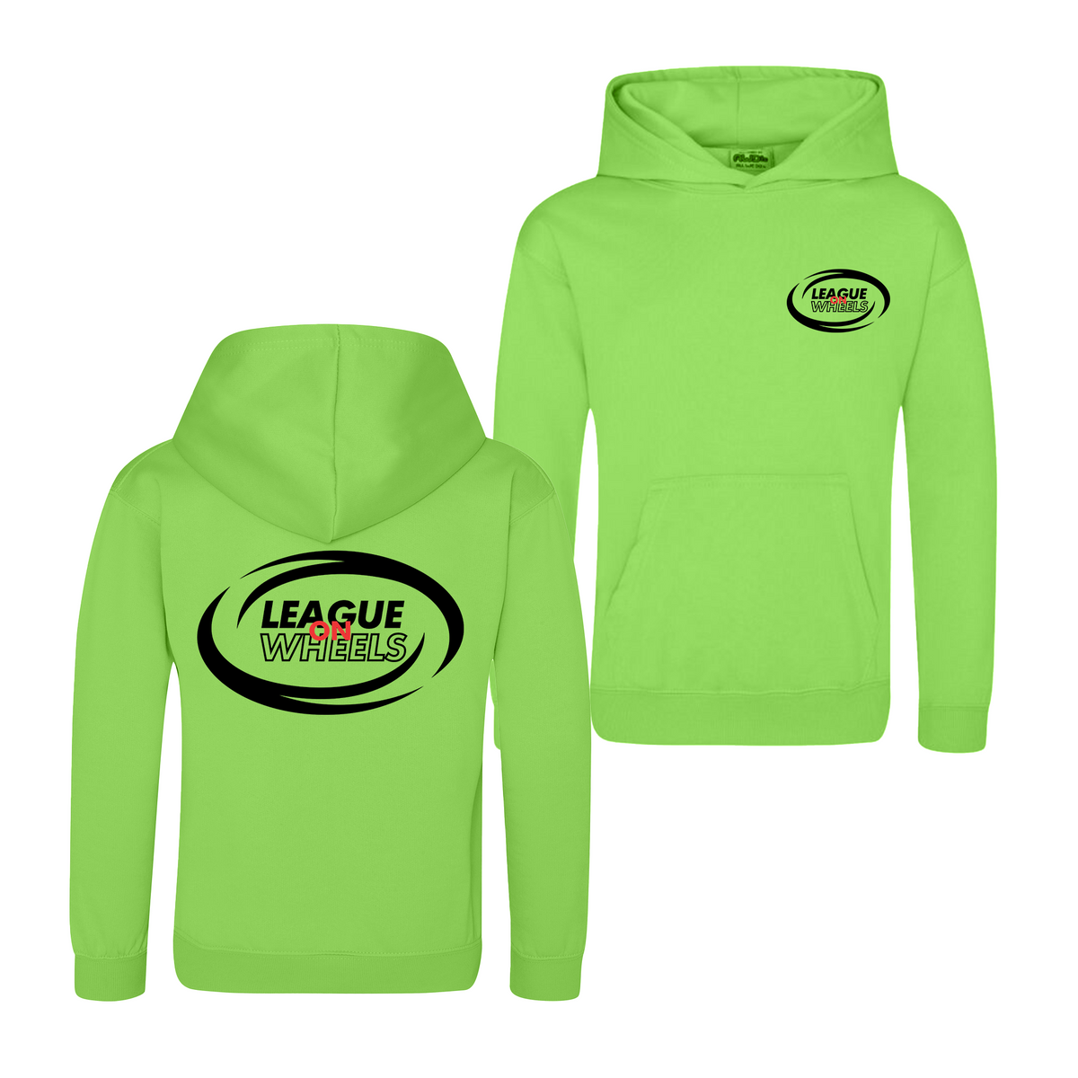 League on Wheels Kids Hoodie | ELECTRIC GREEN