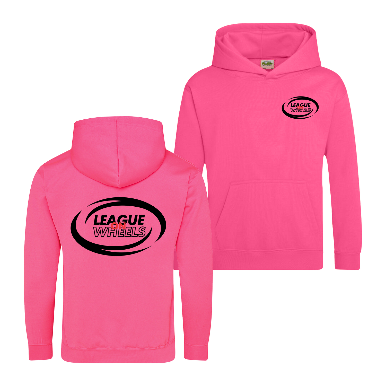 League on Wheels Kids Hoodie | ELECTRIC PINK