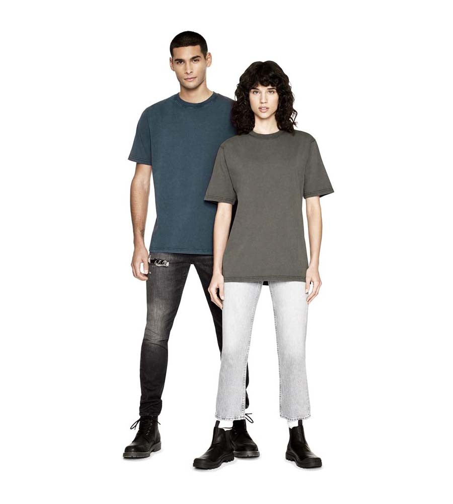 EarthPositive Unisex Oversized Heavy T-Shirt | STONE WASH WHITE