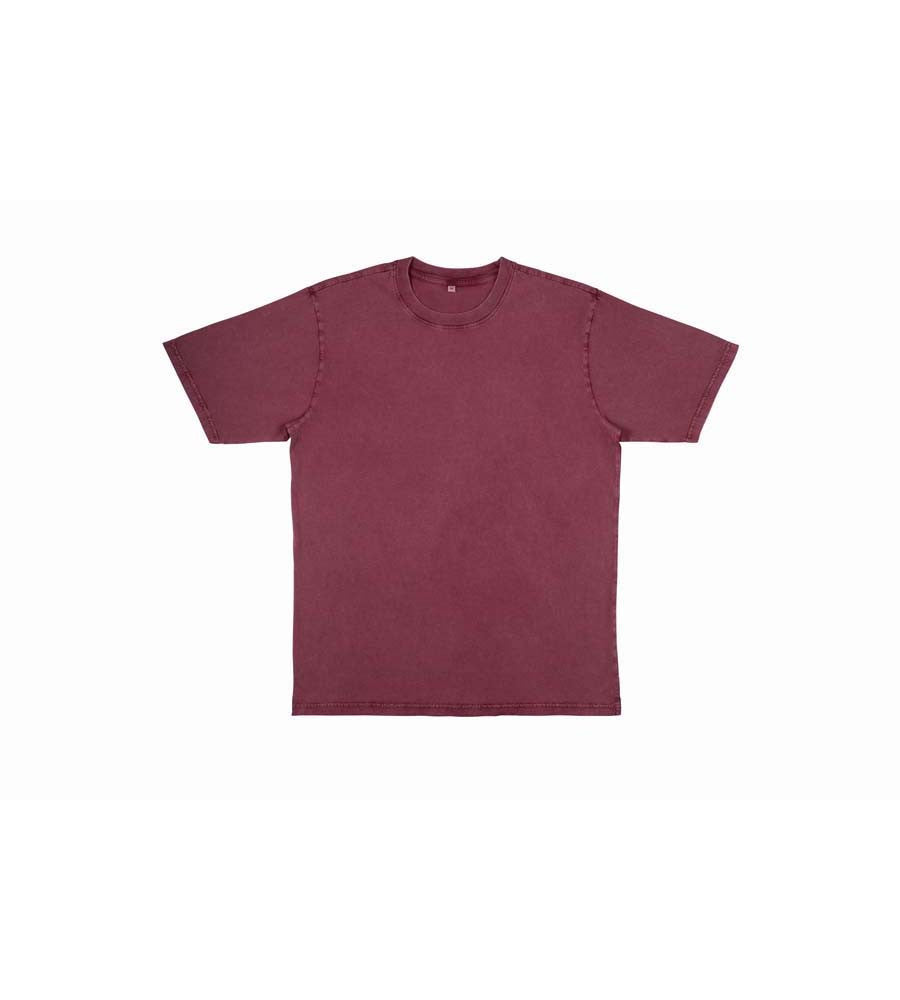 EarthPositive Unisex Oversized Heavy T-Shirt | STONE WASH BURGUNDY