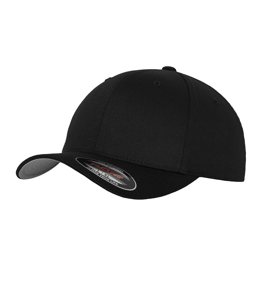 Flexfit Fitted Baseball Cap | BLACK (SILVER UNDERPEAK)