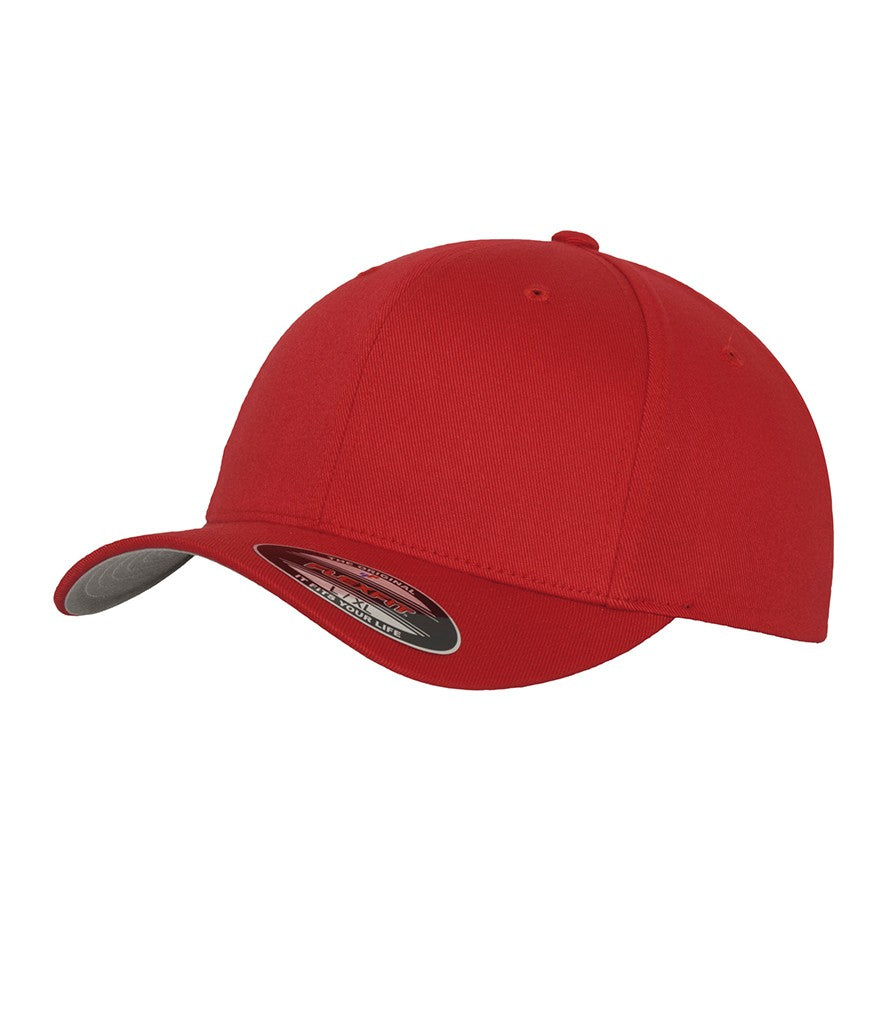Flexfit Fitted Baseball Cap | RED (SILVER UNDERPEAK)