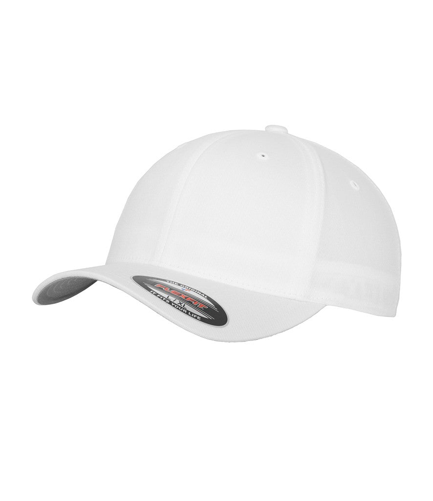 Flexfit Fitted Baseball Cap | WHITE (SILVER UNDERPEAK)