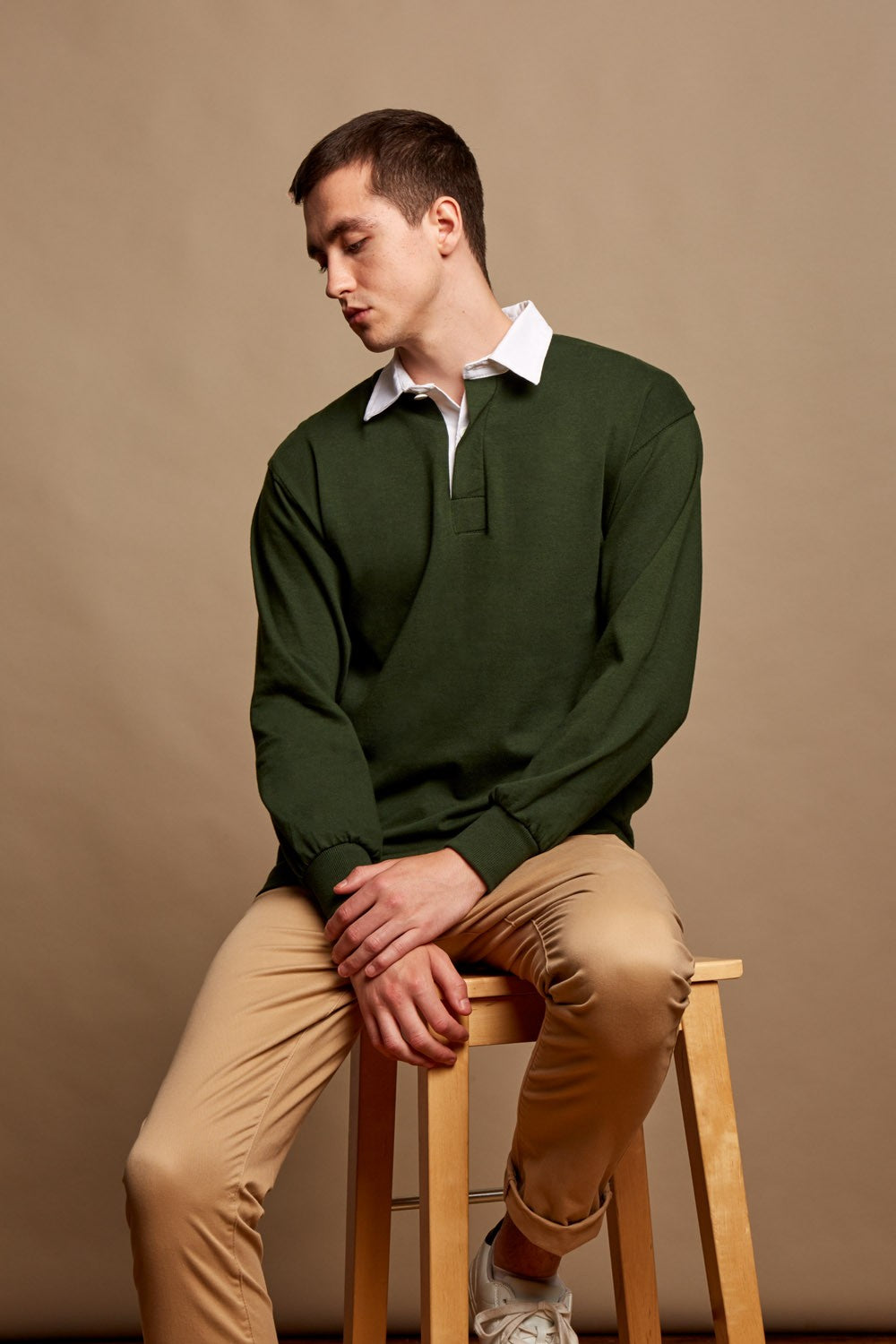Long Sleeve Plain Rugby Top | NAVY/SLATE