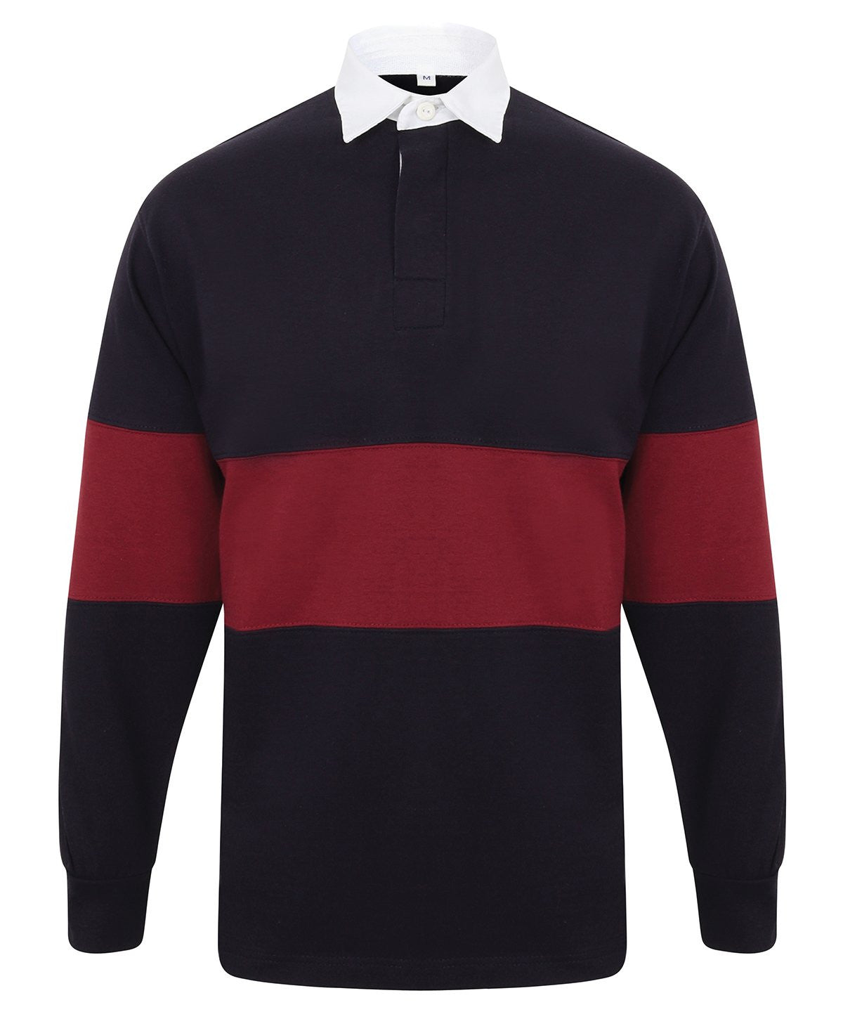 Panelled rugby shirt | NAVY/BURGUNDY