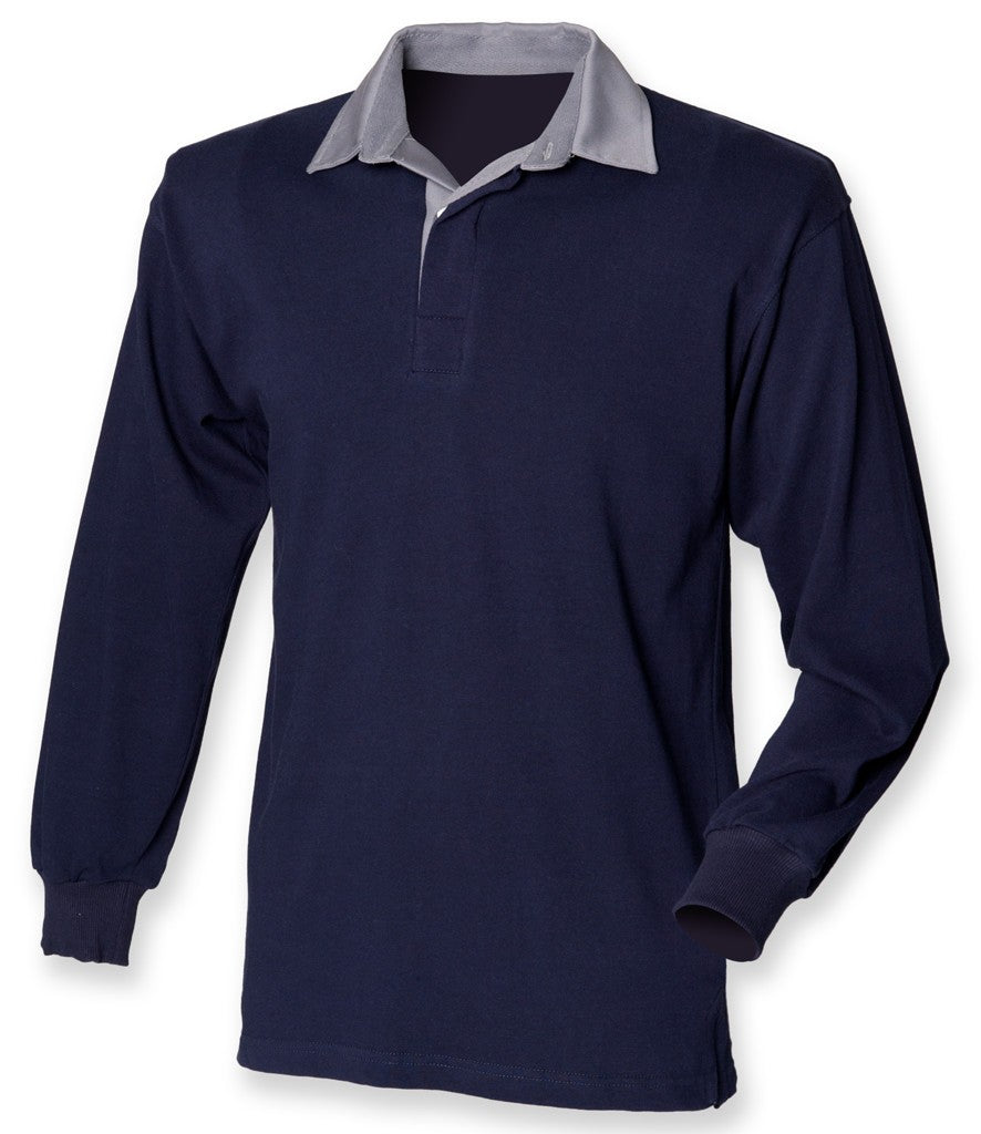 Long Sleeve Plain Rugby Top | NAVY/SLATE