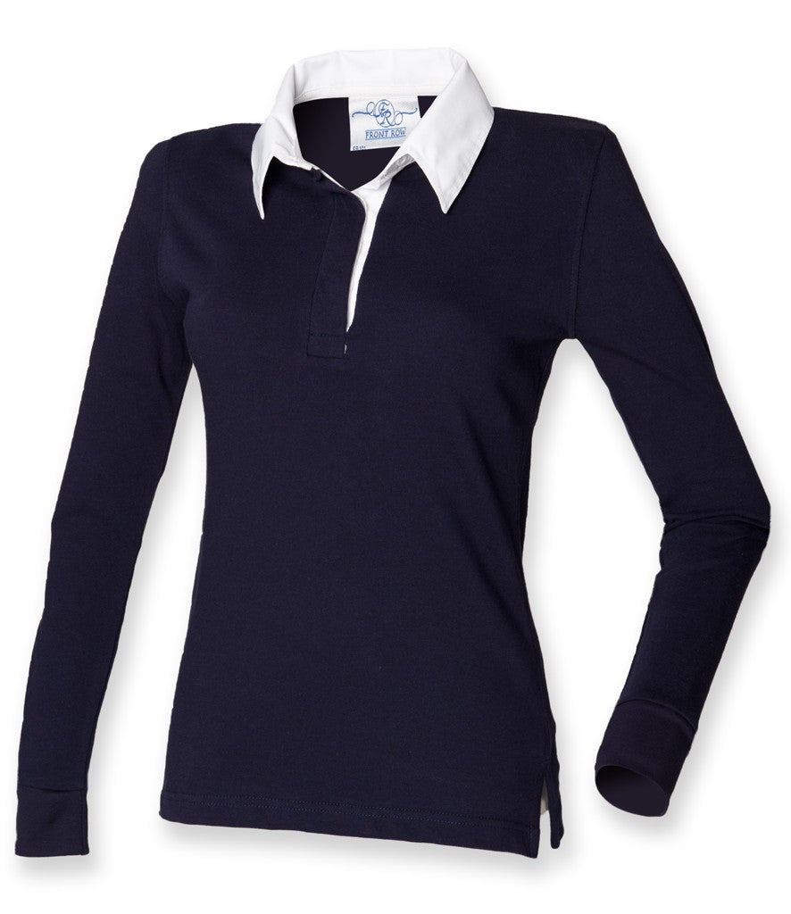 Ladies Lightweight Plain Rugby | NAVY/WHITE