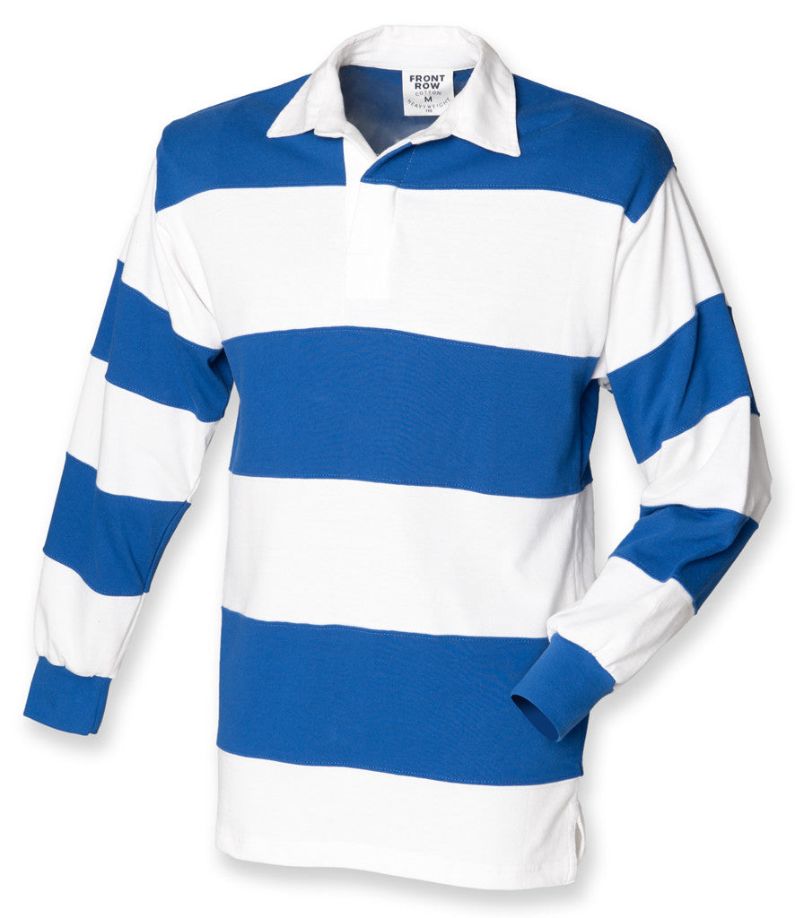 Sewn Stripe Long Sleeve Rugby Shirt | WHITE/ROYAL