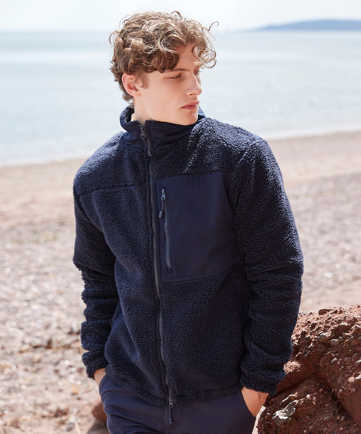 Recycled sherpa fleece | DARK OLIVE
