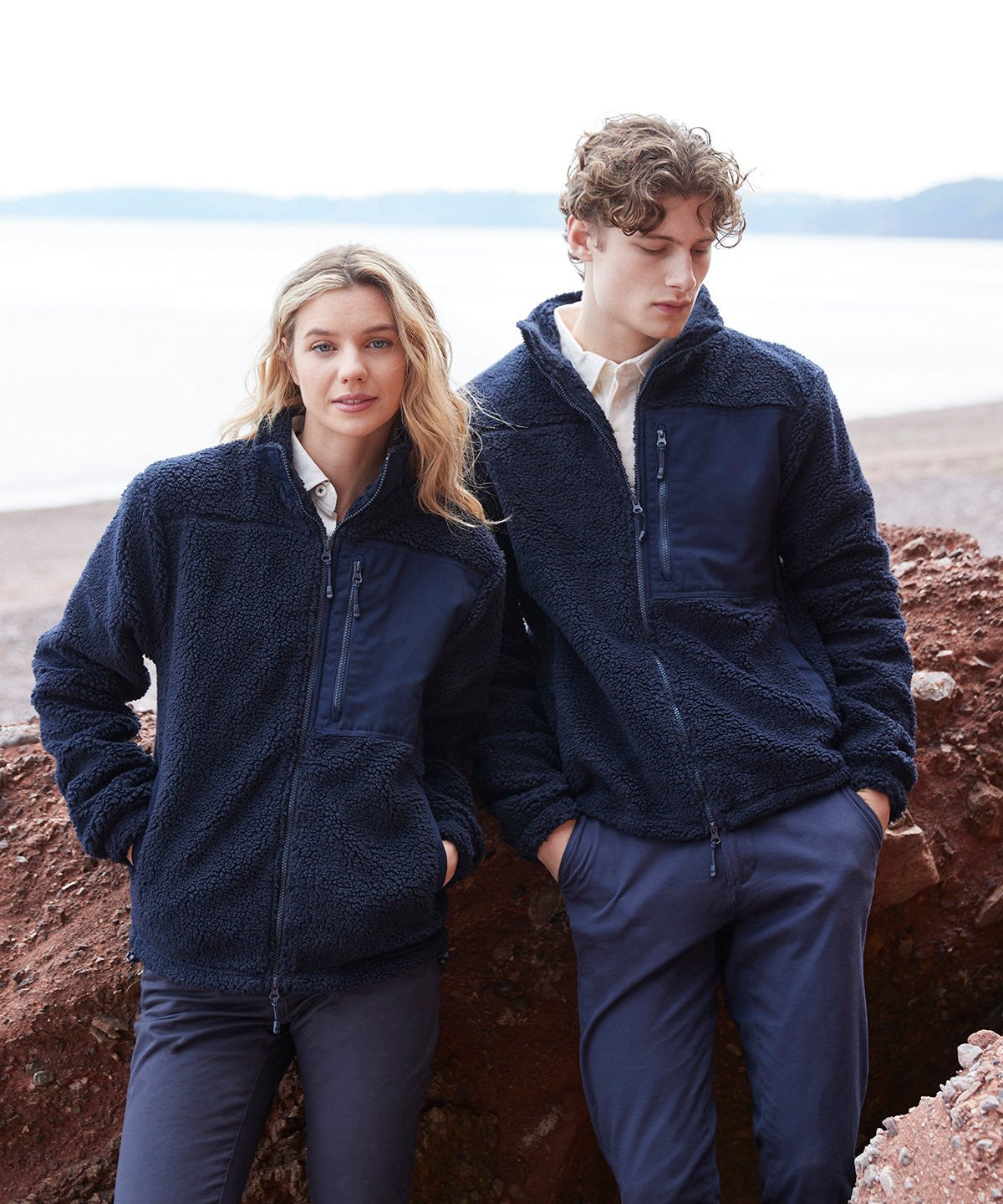 Recycled sherpa fleece | NAVY