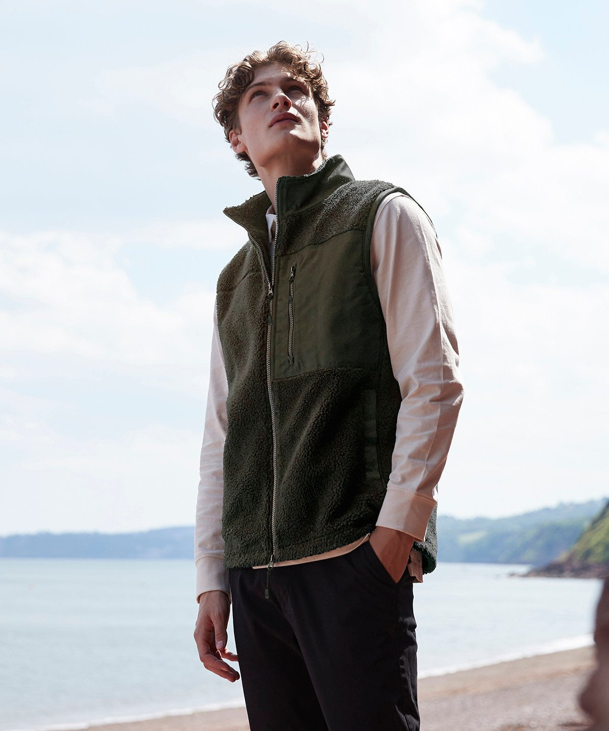 Recycled Sherpa Gilet | NATURAL