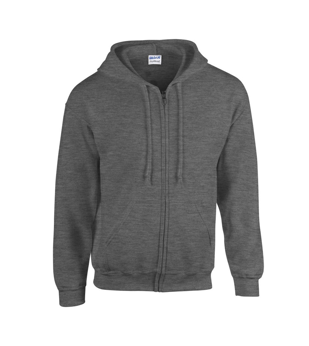 Heavyweight Blend Adult Full Zip Hooded Sweatshirt | DARK HEATHER