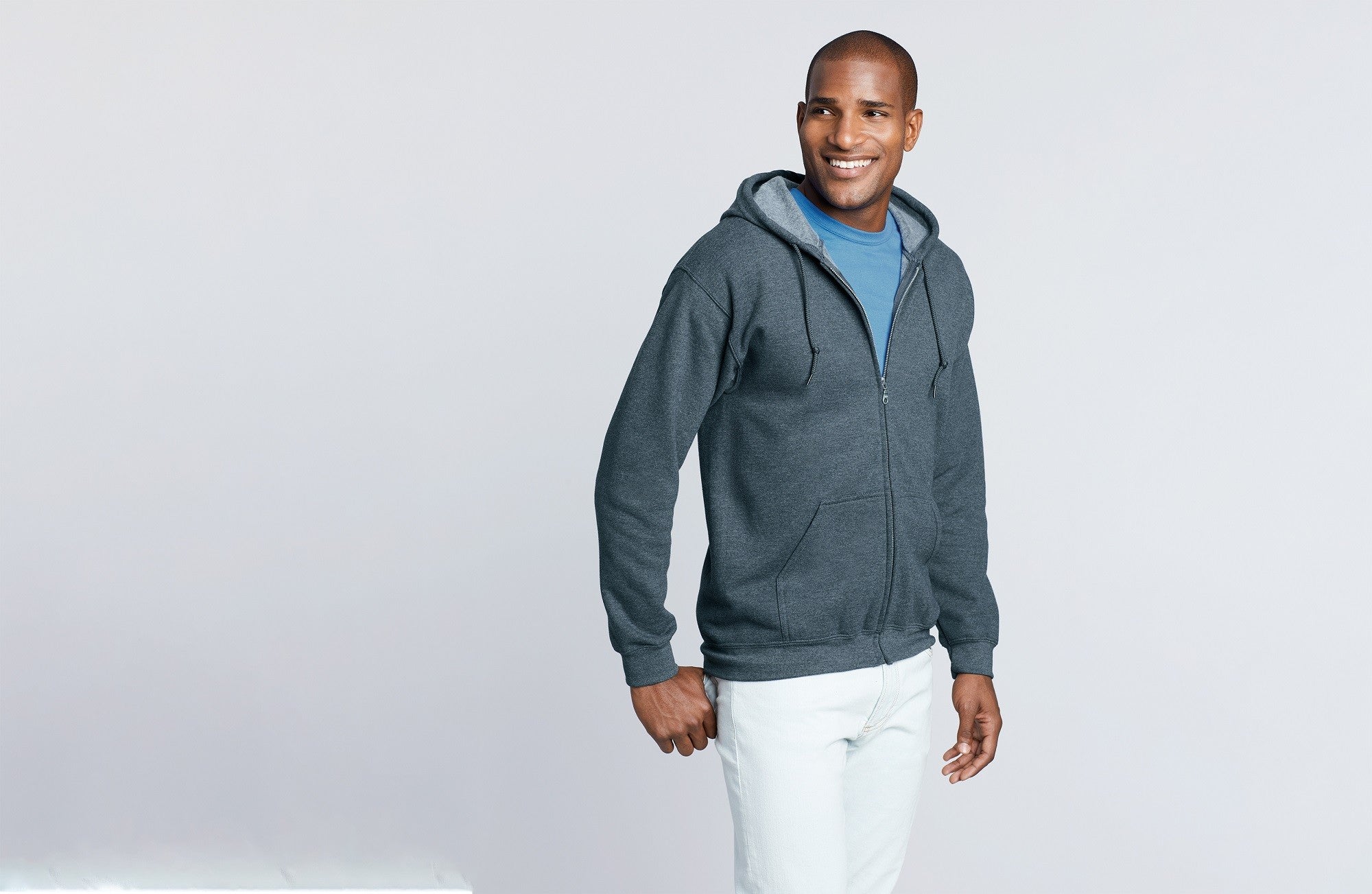 Heavyweight Blend Adult Full Zip Hooded Sweatshirt | MAROON