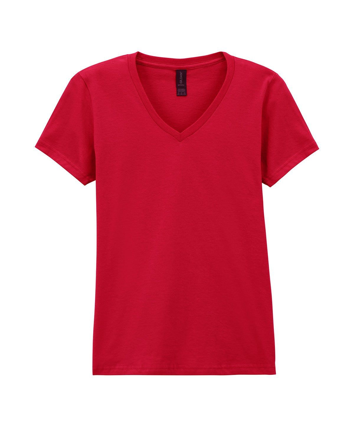 Soft Style Ladies V-Neck T-Shirt | CHERRY RED