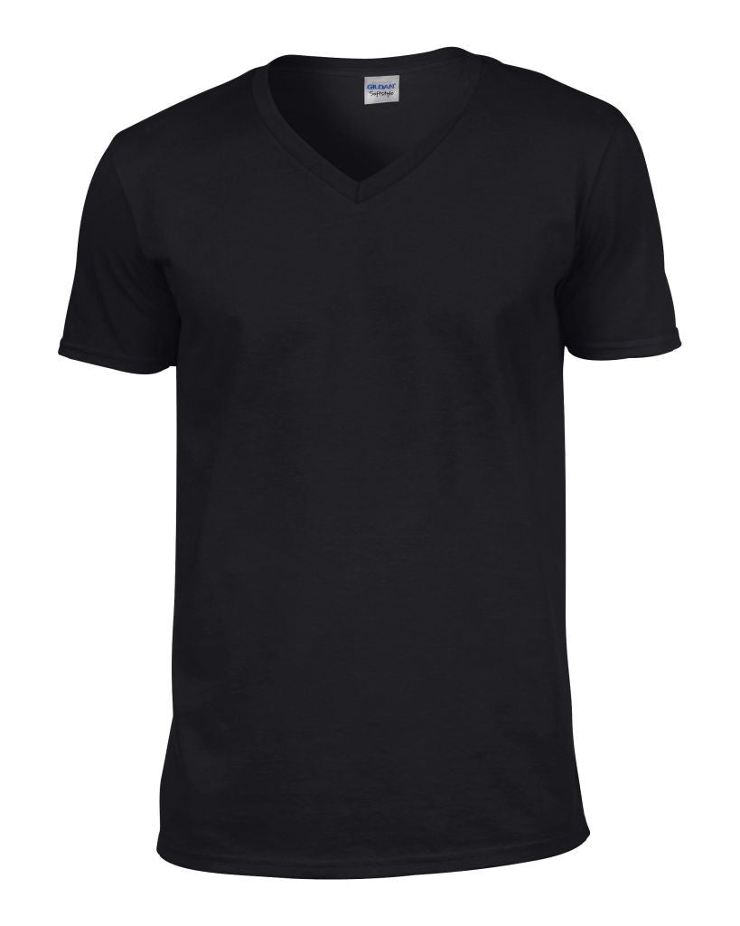 Soft Style Adult V-Neck T-Shirt | BLACK