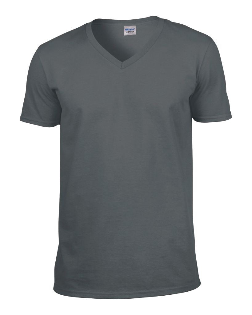 Soft Style Adult V-Neck T-Shirt | CHARCOAL