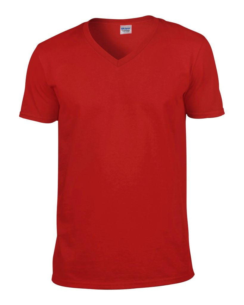 Soft Style Adult V-Neck T-Shirt | RED