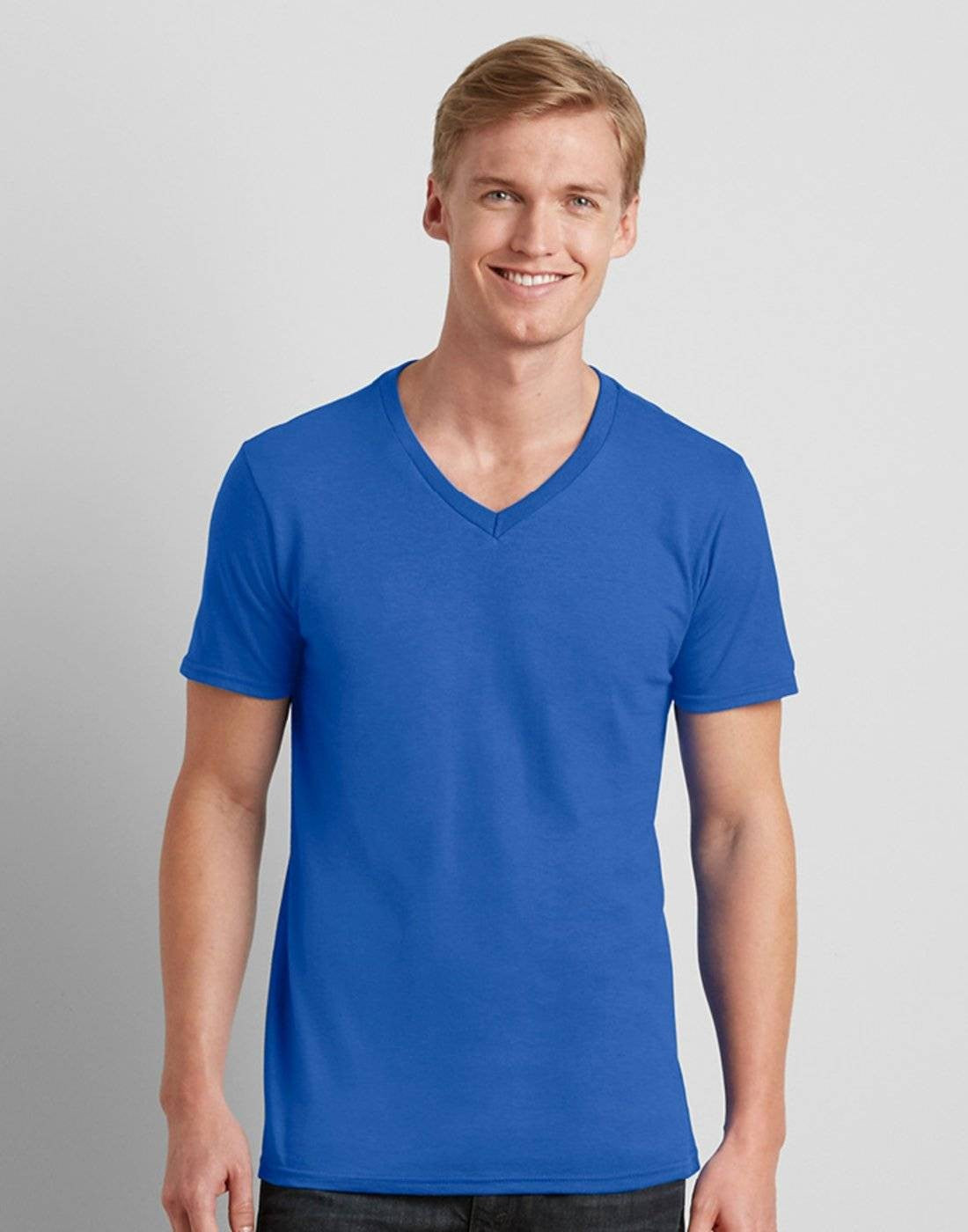 Soft Style Adult V-Neck T-Shirt | BLACK