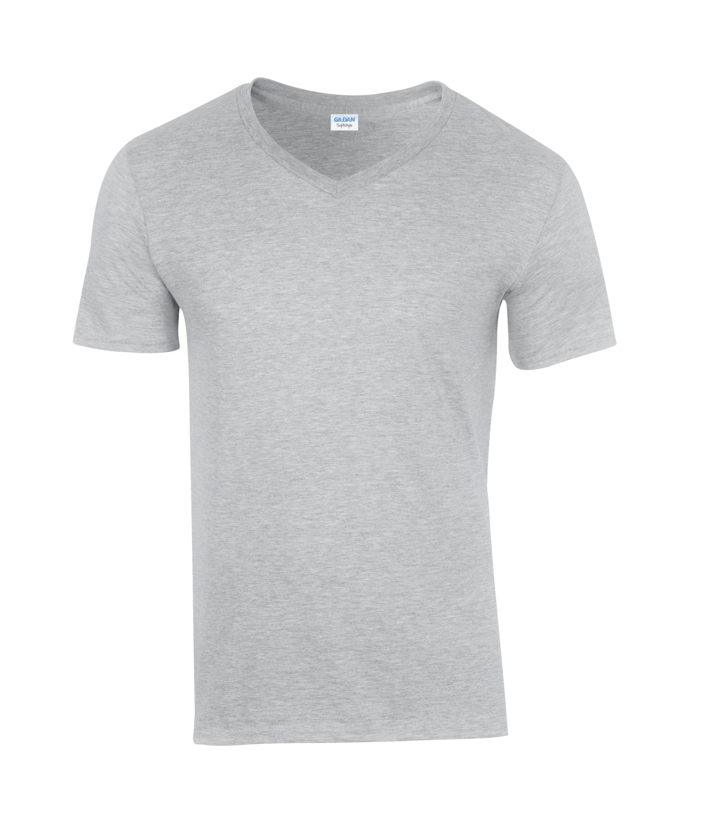 Soft Style Adult V-Neck T-Shirt | SPORTS GREY