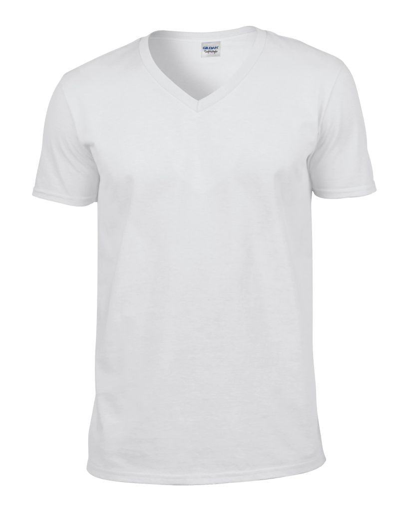 Soft Style Adult V-Neck T-Shirt | WHITE