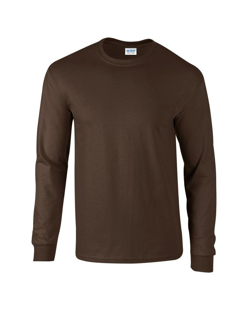 Ultra Cotton Adult Long Sleeve T | DARK CHOCOLATE